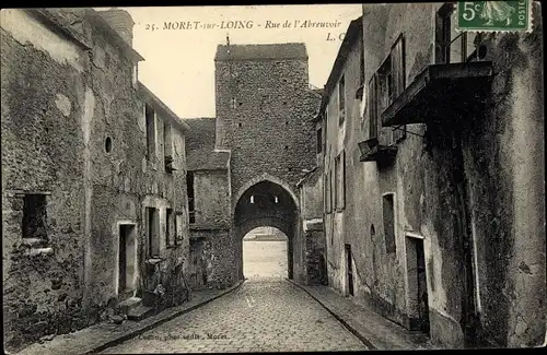 Ak Moret-sur-Loing Seine et Marne, Rue de l'Abreuvoir