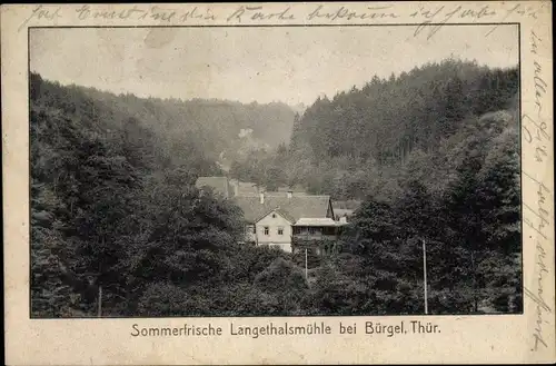 Ak Bürgel in Thüringen, Sommerfrische Langethalsmühle