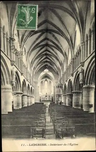 Ak Langrune sur Mer Calvados, Interieur de L'Eglise