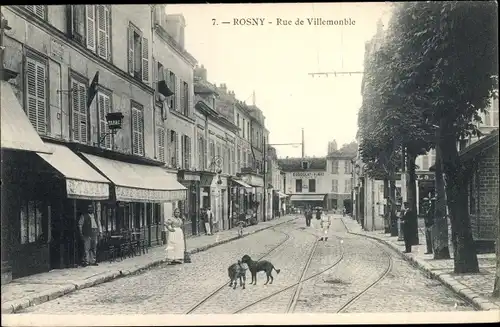 Ak Rosny sous Bois Seine Saint Denis, Rue de Villemonble