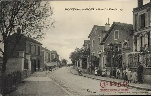 Ak Rosny sous Bois Seine Saint Denis, Avenue Rue de Fontenay
