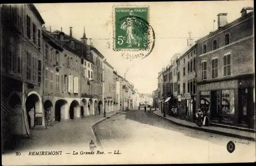 Ak Remiremont Vosges, La Grande Rue