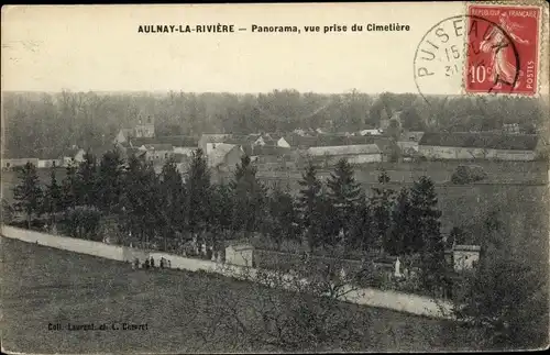 Ak Aulnay-la-Rivière Loiret, Panorama, vue prise du Cimetiere