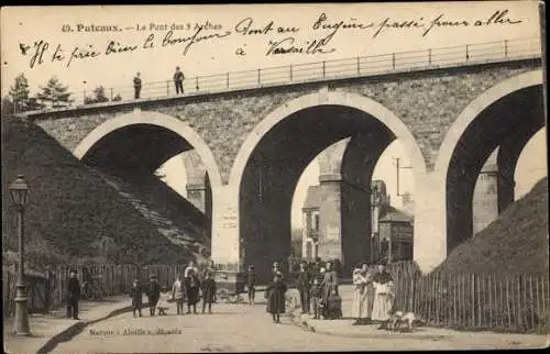 Ak Puteaux Hauts de Seine, Le Pont des 5 Arches