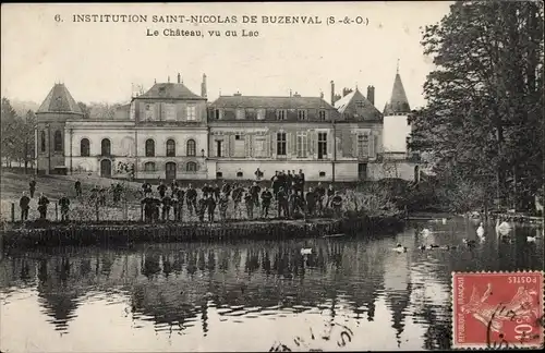 Ak Hauts de Seine Frankreich, Institution Saint Nicolas de Buzenval, Le Chateau, vu du Lac