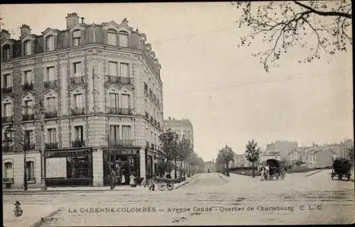 Ak La Garenne Colombes Hauts de Seine, Avenue Conde, Quartier de Charlebourg