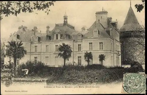 Ak Melle Deux Sèvres, Chateau et Tour de Melzear