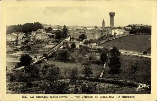 Ak La Crèche Deux Sevres, Panorama