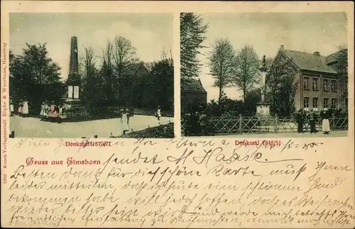 Ak Elmshorn in Schleswig Holstein, Denkmäler