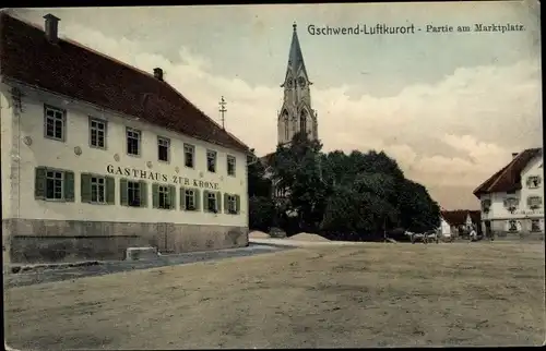 Ak Gschwend Ostalbkreis, Marktplatz, Gasthaus zur Krone