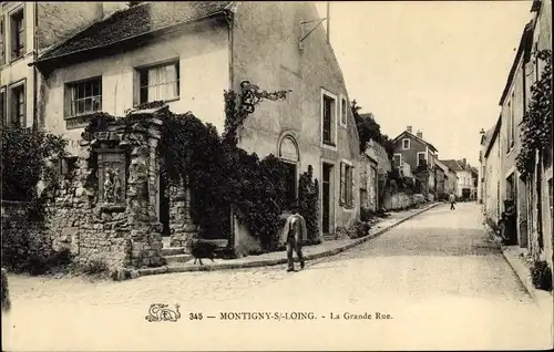 Ak Montigny sur Loing Seine et Marne, La Grande Rue