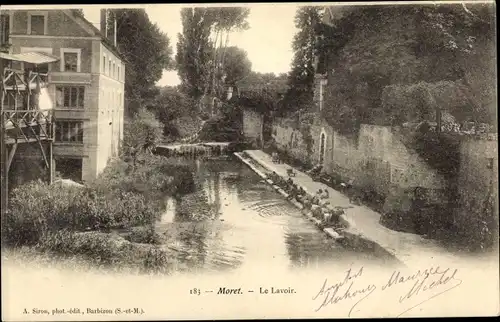 Ak Moret-sur-Loing Seine et Marne, Le Lavoir