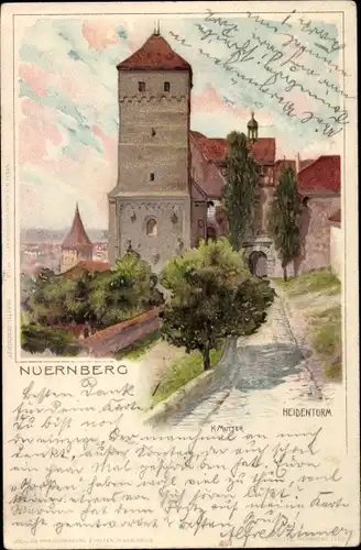 Künstler Ak Mutter, K., Nürnberg in Mittelfranken, Heidenturm