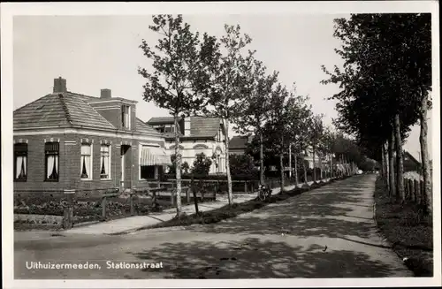 Ak Uithuizermeeden Groningen Niederlande, Stationstraat