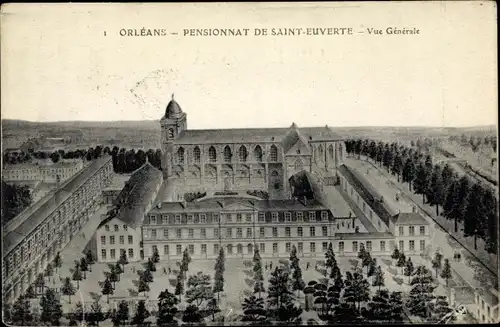 Ak Orléans Loiret, Pensionnat de Saint Euverte, Vue generale