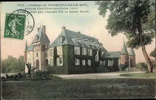 Ak Courcelles le Roi Loiret, Chateau, A lete habite par Charles VII et Agnes Sorel