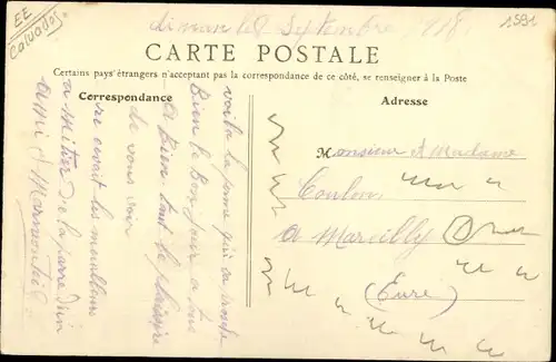 Ak Bernieres sur Mer Calvados, La Rue des Ormes