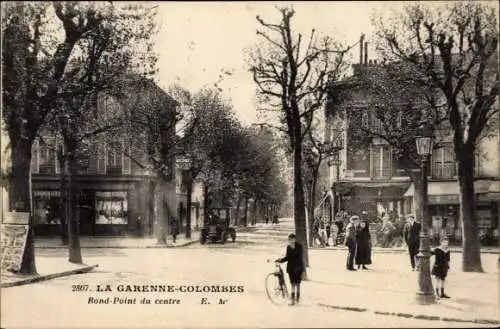 Ak La Garenne Colombes Hauts de Seine, Rond Point du centre