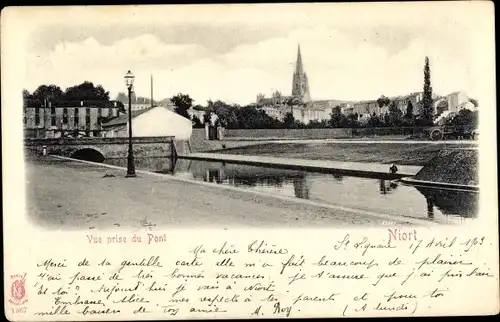 Ak Niort Deux Sèvres, Vue prise du Pont