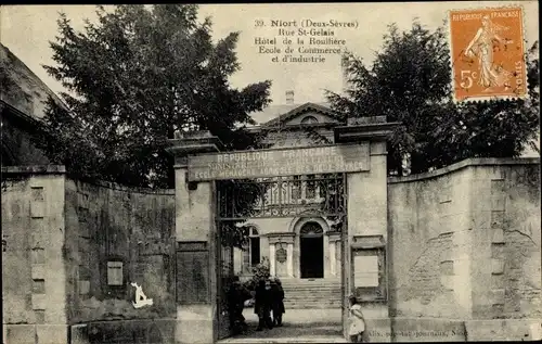 Ak Niort Deux Sèvres, Rue St Gelais, Hotel de la Roulliere, Ecole de Commerce et d'industrie