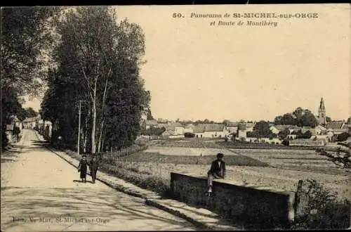Ak Saint Michel sur Orge Essonne, Route de Montlhery