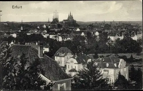 Ak Erfurt in Thüringen, Totalansicht der Stadt, Dom