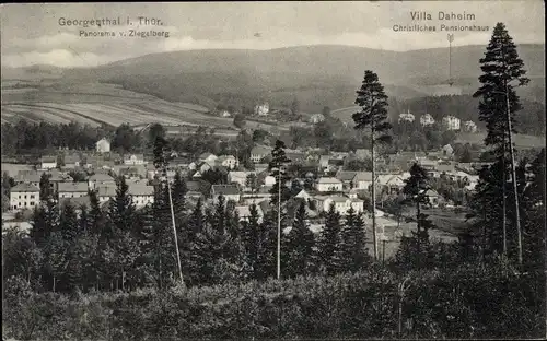 Ak Georgenthal in Thüringen, Panorama vom Ziegelberg, Villa Daheim, Christliches Pensionshaus