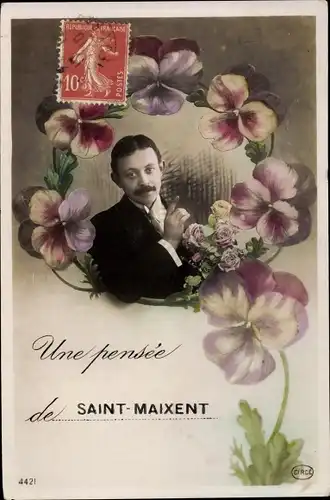 Ak Saint Maixent Deux Sevres, Une pensee