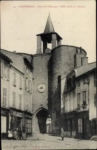 Ak Parthenay Deux Sèvres, Porte de l'Horloge
