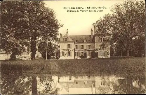 Ak Saint Éloy de Gy Cher, Chateau du Vernay, facade Ouest