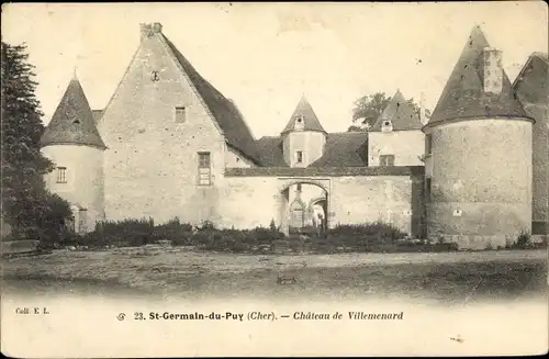 Ak Saint Germain du Puy Cher, Chateau de Villemenard