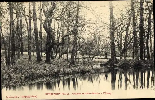 Ak Etrépagny Eure, Chateau du Saint Martin, L'Etang