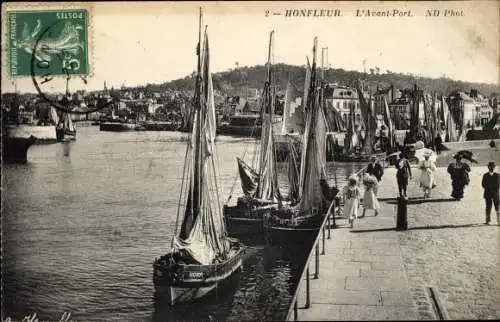 Ak Honfleur Calvados, L'Avant Port