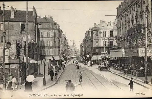 Ak Saint Denis, Rue de la Republique