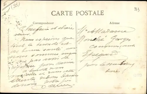 Ak Saint Denis, Poste de Police, Au fond les Ruines du Fort, 04.03.1916