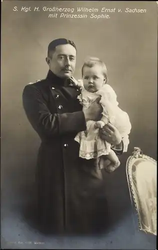 Ak Prinzessin Sophie von Sachsen Weimar Eisenach, Großherzog Wilhelm Ernst