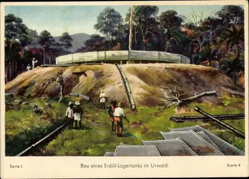 Künstler Ak Merker, W., Shell Erdöl Lagertank, Rhenania Ossag, Werbung