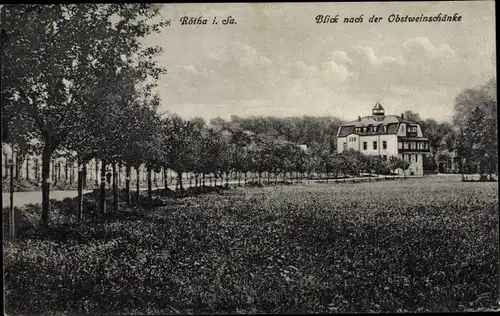 Ak Rötha  in Sachsen, Blick nach der Obstweinschänke