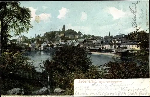 Ak Bad Lobenstein in Thüringen, Blick vom Inselfelsen auf den Ort