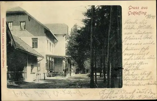 Ak Gräfelfing in Oberbayern, Gasthaus mit Terrasse
