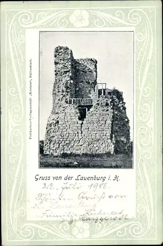 Ak Lauenburg im Harz, in Sachsen-Anhalt, Burg, Ruine