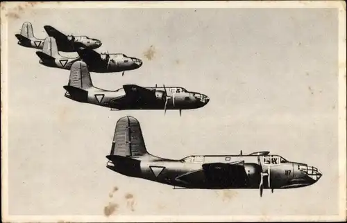 Künstler Ak Niederländische Militärflugzeuge, Douglas D B 1C, Bombenwerfer
