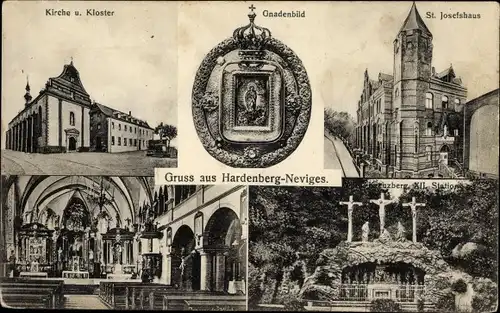Ak Hardenberg Neviges Velbert, Kirche, Kloster, Gnadenbild, St. Josefshaus