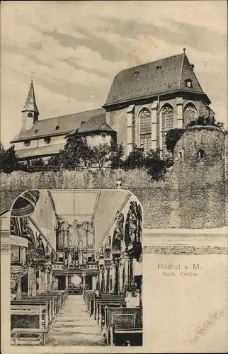 Ak Höchst Frankfurt am Main, Blick auf die Katholische Kirche 