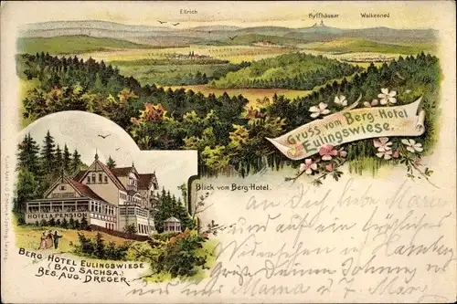 Litho Bad Sachsa in Niedersachsen, Berg Hotel Eulingswiese, Bes. Aug. Dreger