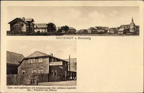 Ak Neustadt im Ilm Kreis Thüringen, Gast und Logierhaus zur schönen Aussicht, Bes. Friedrich Minner