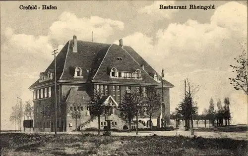 Ak Krefeld am Niederrhein, Blick auf Restaurant Rheingold