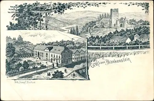 Vorläufer Litho Blankenstein Hattingen im Ennepe Ruhr Kreis, Hotel Petring