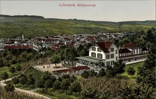 Ak Lörrach in Baden Württemberg, Schützenhaus, Panorama vom Ort