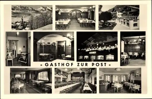 Ak Reit im Winkl im Kreis Traunstein Oberbayern, Gasthof Pension Post, Bes. Kaspar Hamberger